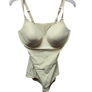 Maidenform Shapewear Bodysuit Womens 2XL Beige Underwire Adjustable